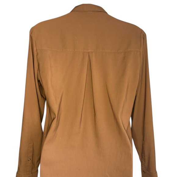 Express Women's portofino mocha Brown Button-Down Shirt Sz small preloved - Picture 8 of 8